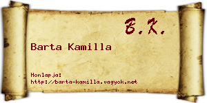 Barta Kamilla névjegykártya