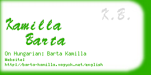 kamilla barta business card